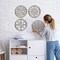 4 Pieces Thicken Rustic Wall Decor Farmhouse Wall Art Decor Wooden Hollow Carved Design Rustic Round Wall Art for Living Room Bedroom Hallway Decor Office Kitchen Wall (Retro White,10 x 10 Inch)